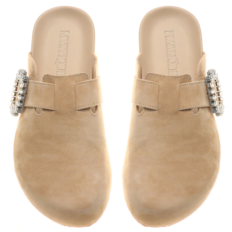 Alaska Mule Beige Suede