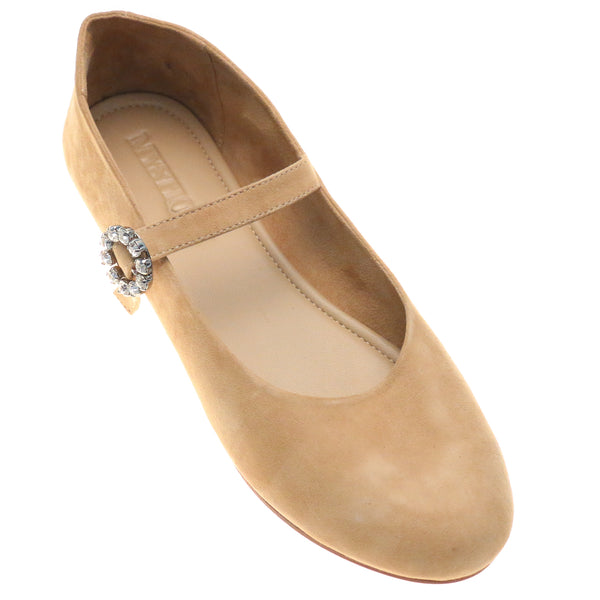 Brooklyn Ballerina Beige Suede