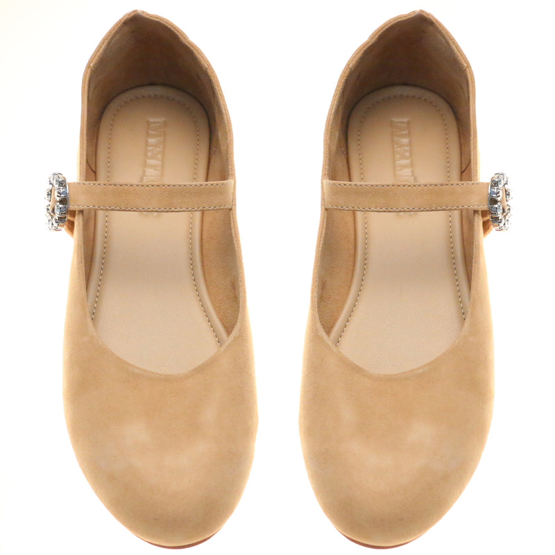 Brooklyn Ballerina Beige Suede