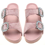 Davie Sandal Pink Velvet-In Stock