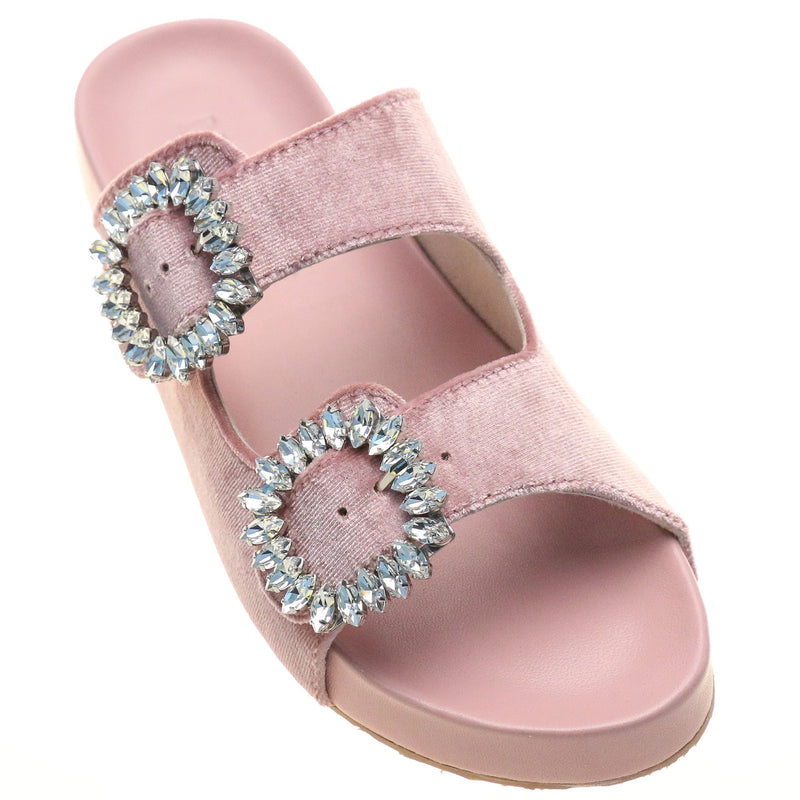 Davie Sandal Pink Velvet-In Stock