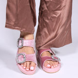 Davie Sandal Pink Velvet-In Stock