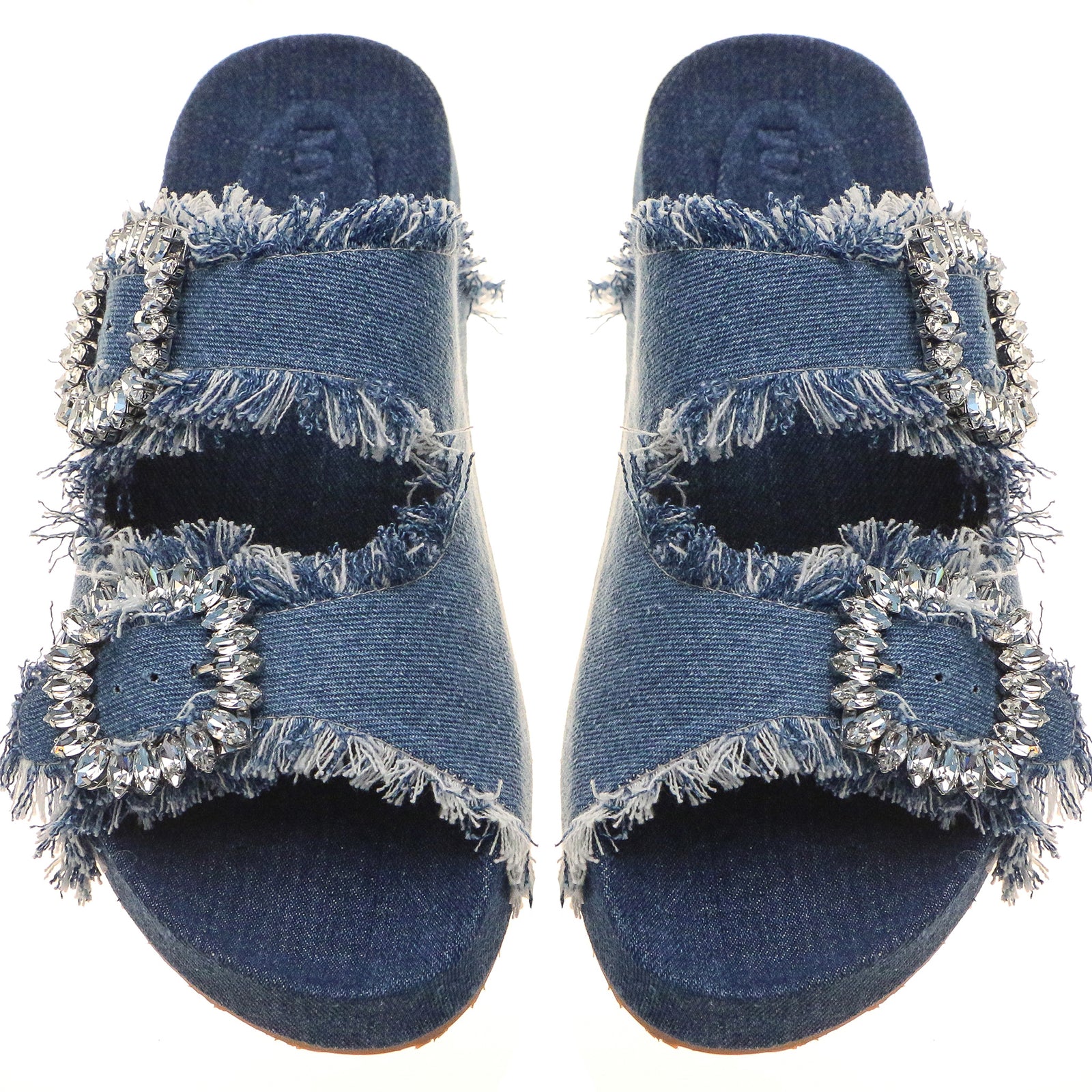 Unisex Fuzzy Denim cheapest Slides