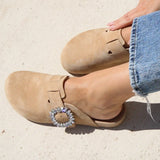 Alaska Mule Beige Suede