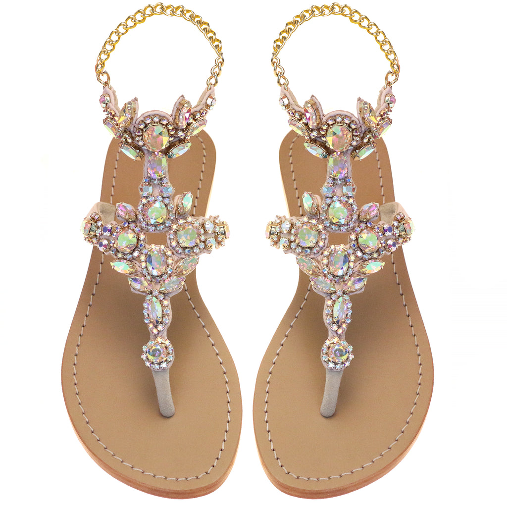 Akita - Women's Pink Diamonte Gladiator Sandals | Mystique Sandals