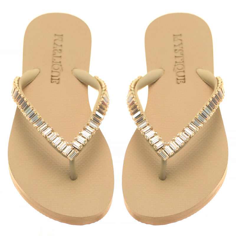 Oxnard Flip Flop Beige Champagne-In Stock