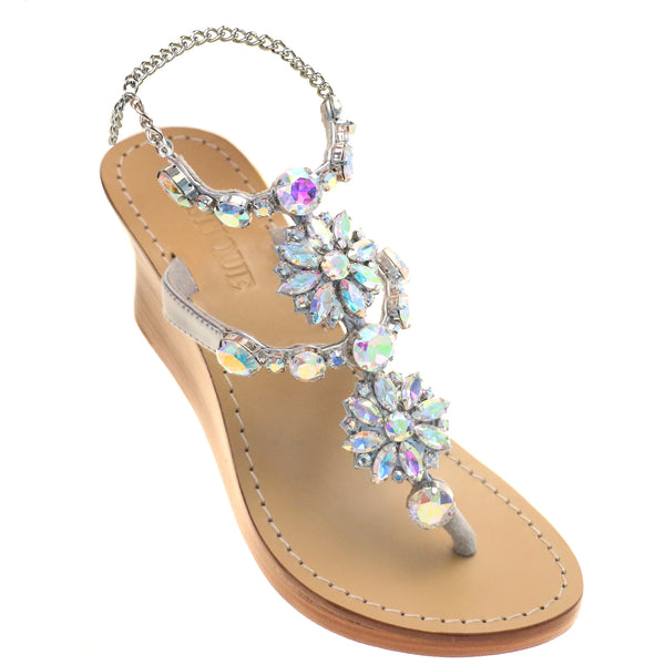 Handmade Bridal Flat & Wedge Jeweled Sandals | Mystique Sandals