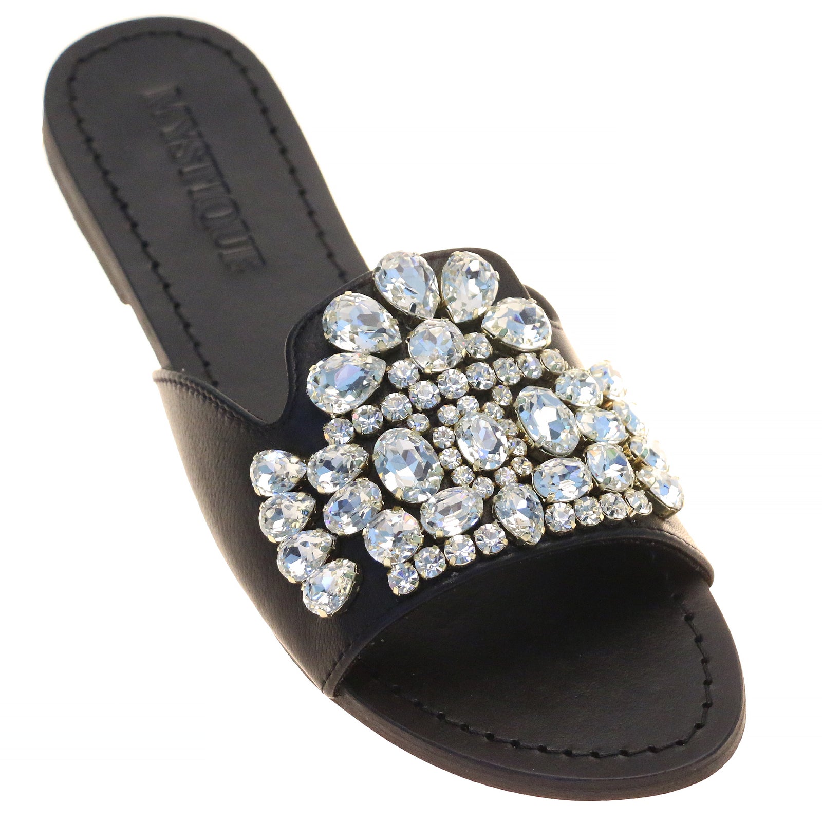 Slides outlets Mistique Leather Crystal Embellishents