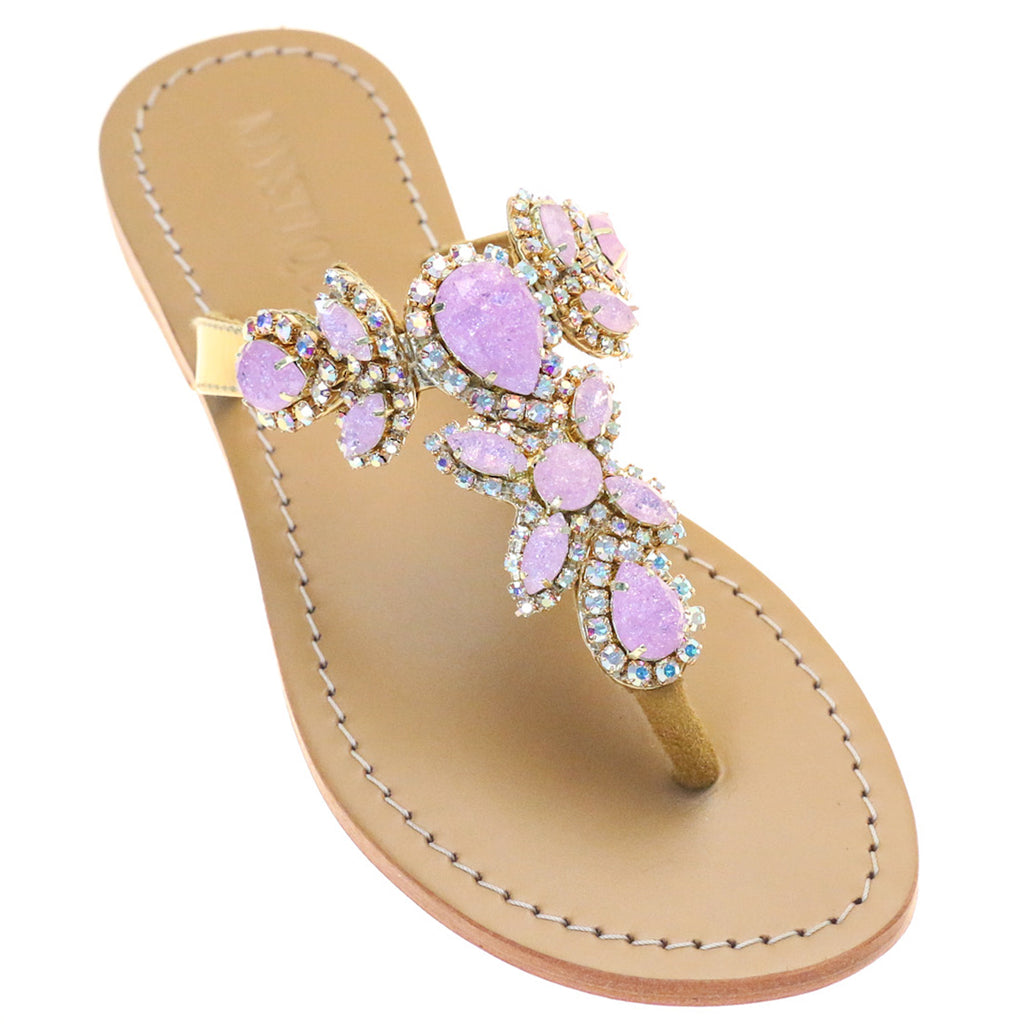 Cardiff- Women's Purple Jeweled Sandals | Mystique Sandals