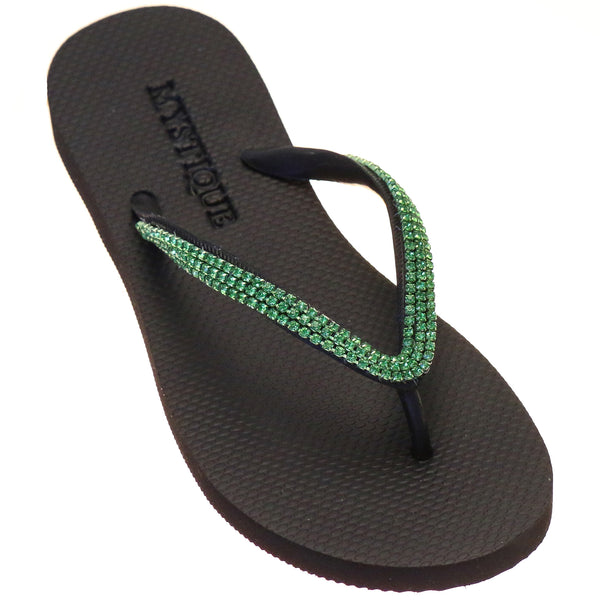 Hunter green store flip flops