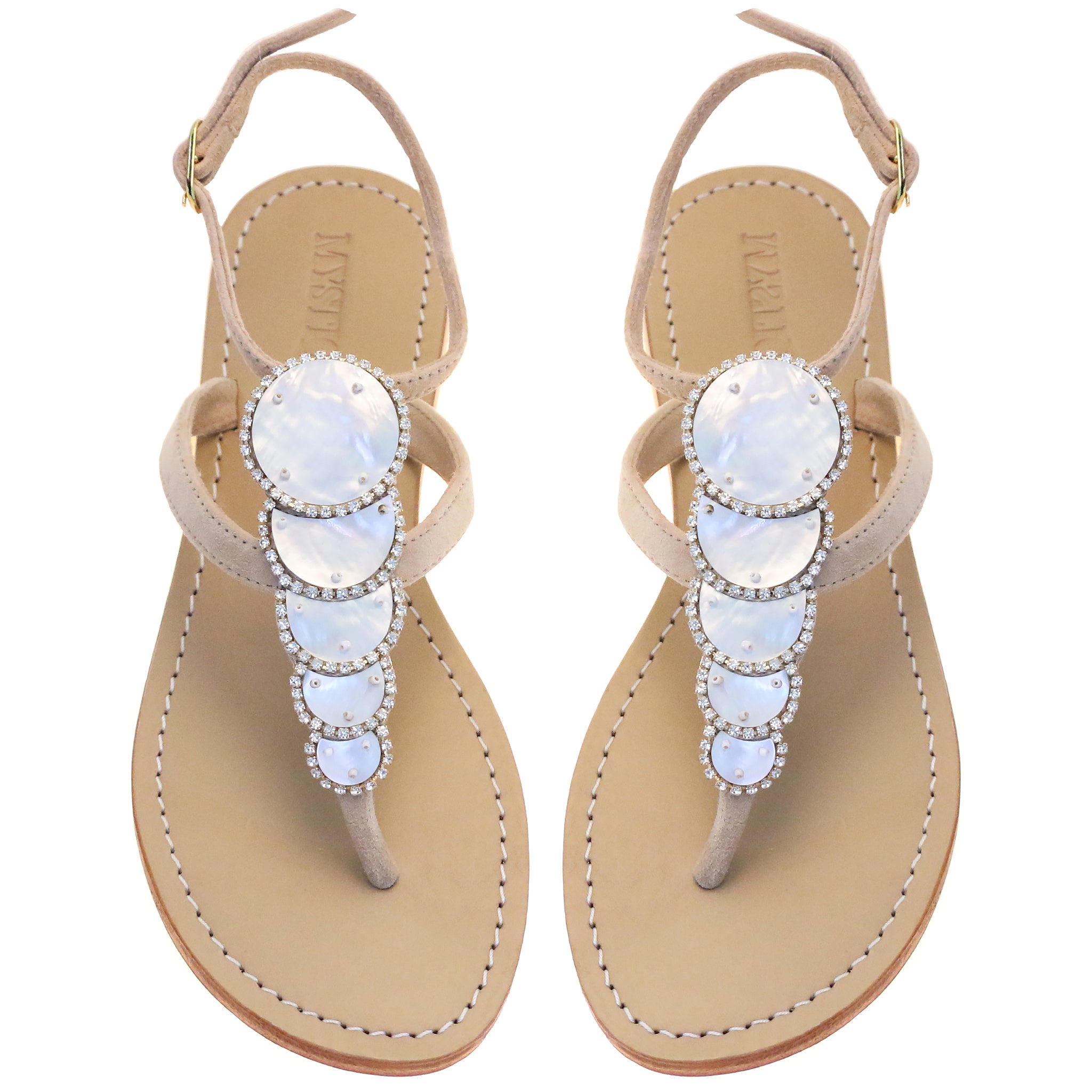 Sardinia - Women's Mother of Pearl Leather Sandals | Mystique Sandals